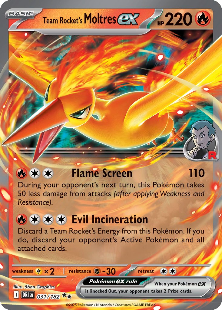 031/182 - Team Rocket's Moltres ex - [Double Rare]