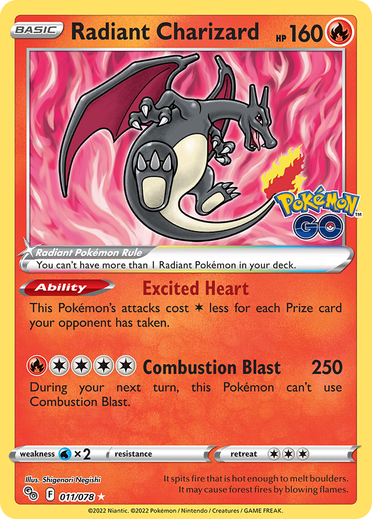 2022 Pokémon GO Radiant Charizard #011 011/078 - Radiant Charizard - [Radiant Rare]