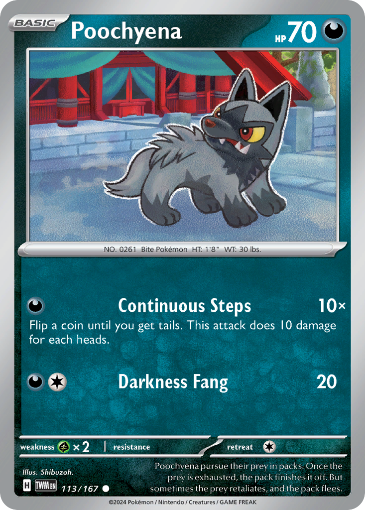 113/167 - Poochyena - [Common] - Reverse Holo