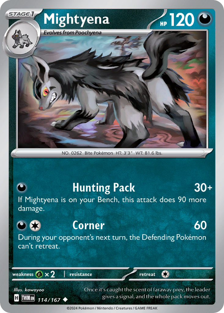 114/167 - Mightyena - [Uncommon] - Reverse Holo