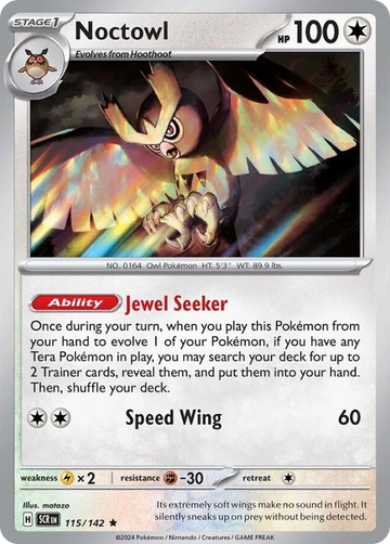 115/142 - Noctowl - [Rare] - Reverse Holo