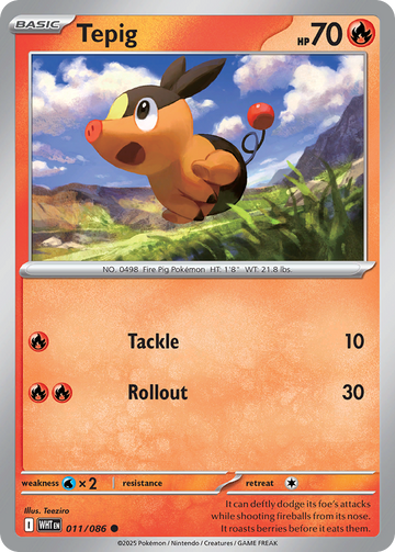 011/086 - Tepig - [Common] - Reverse Holo