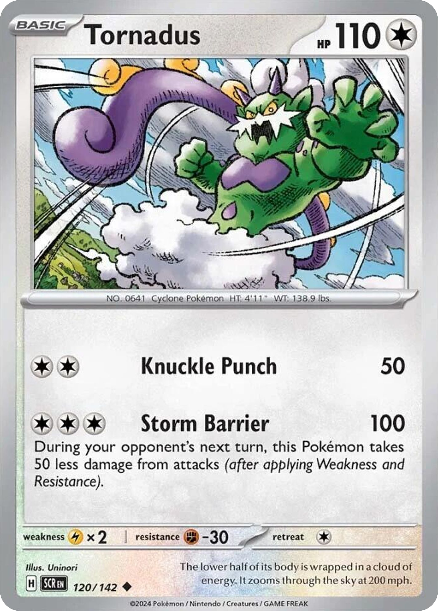 Losse Pokemonkaart 120/142 - Tornadus - Stellar Crown - [Uncommon] - Reverse Holo