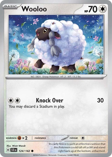 Losse Pokemonkaart 124/142 - Wooloo - Stellar Crown - [Common] - Reverse Holo