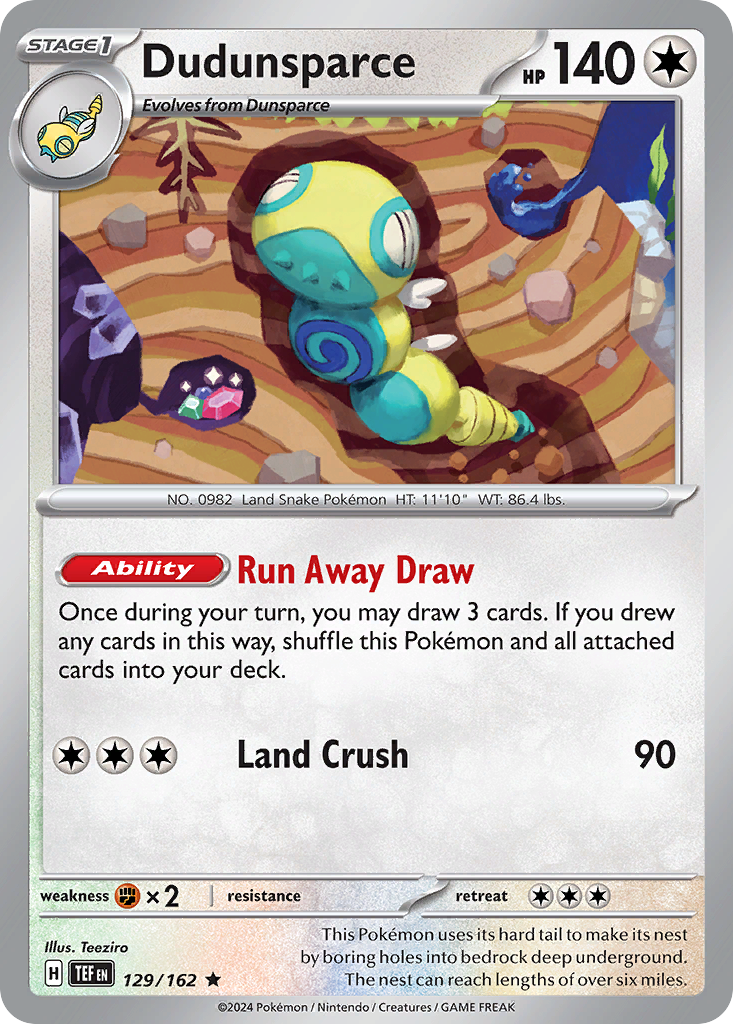 129/162 - Dudunsparce - [Rare] - Reverse Holo