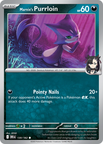 130/182 - Marnie's Purrloin - [Common] - Reverse Holo