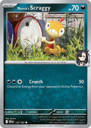 132/182 - Marnie's Scraggy - [Common] - Reverse Holo