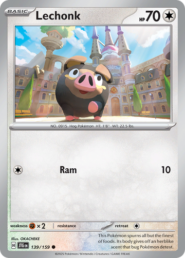 139/159 - Lechonk - [Common] - Reverse Holo