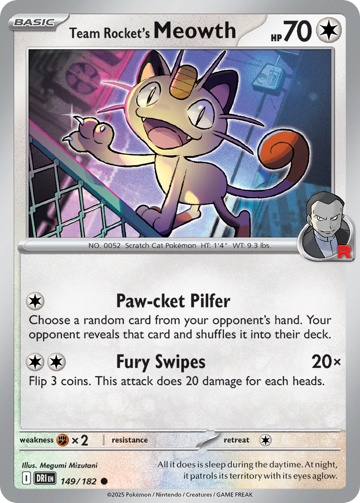 Losse Pokemonkaart 149/182 - Team Rocket's Meowth - Destined Rivals - [Common]