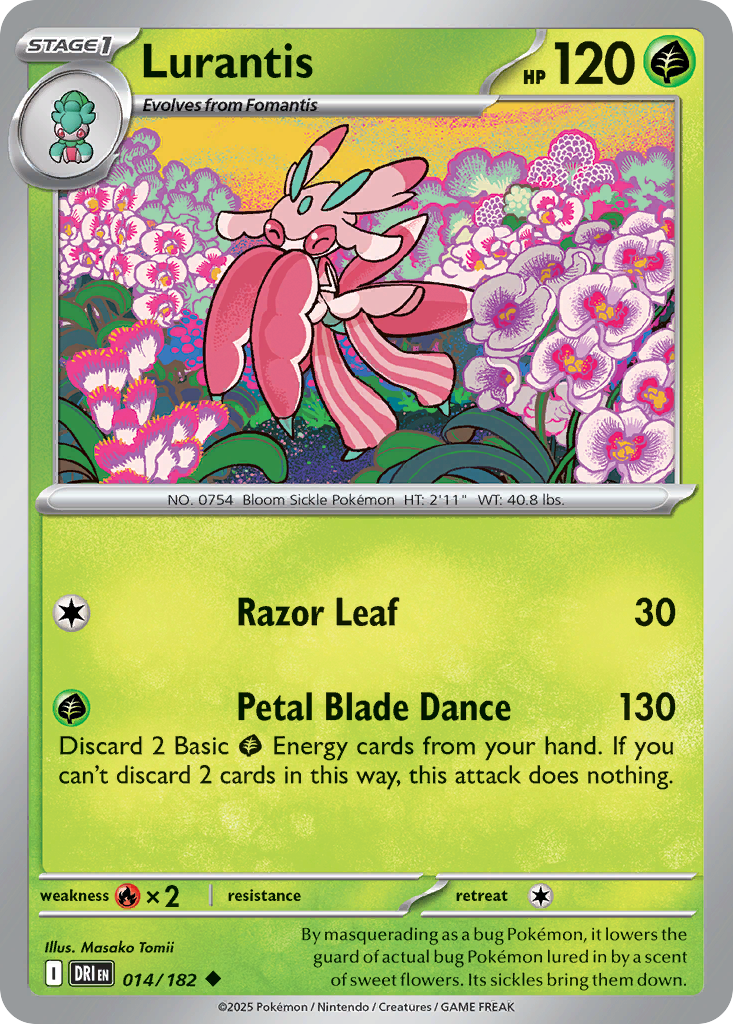Losse Pokemonkaart 014/182 - Lurantis - Destined Rivals - [Uncommon] - Reverse Holo
