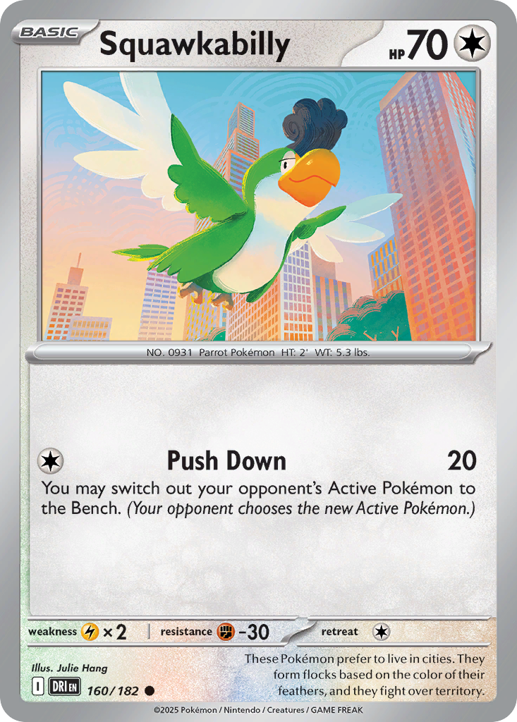 Losse Pokemonkaart 160/182 - Squawkabilly - Destined Rivals - [Common]