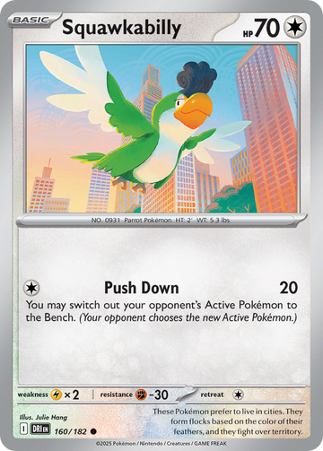 Losse Pokemonkaart 160/182 - Squawkabilly - Destined Rivals - [Common]
