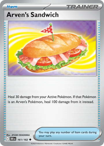 Losse Pokemonkaart 161/182 - Arven's Sandwich - Destined Rivals - [Uncommon] - Reverse Holo