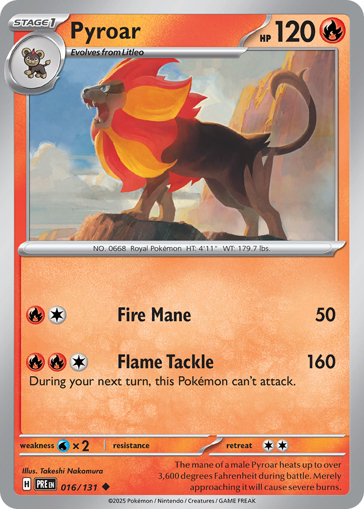 016/131 - Pyroar - [Uncommon] - Reverse Holo