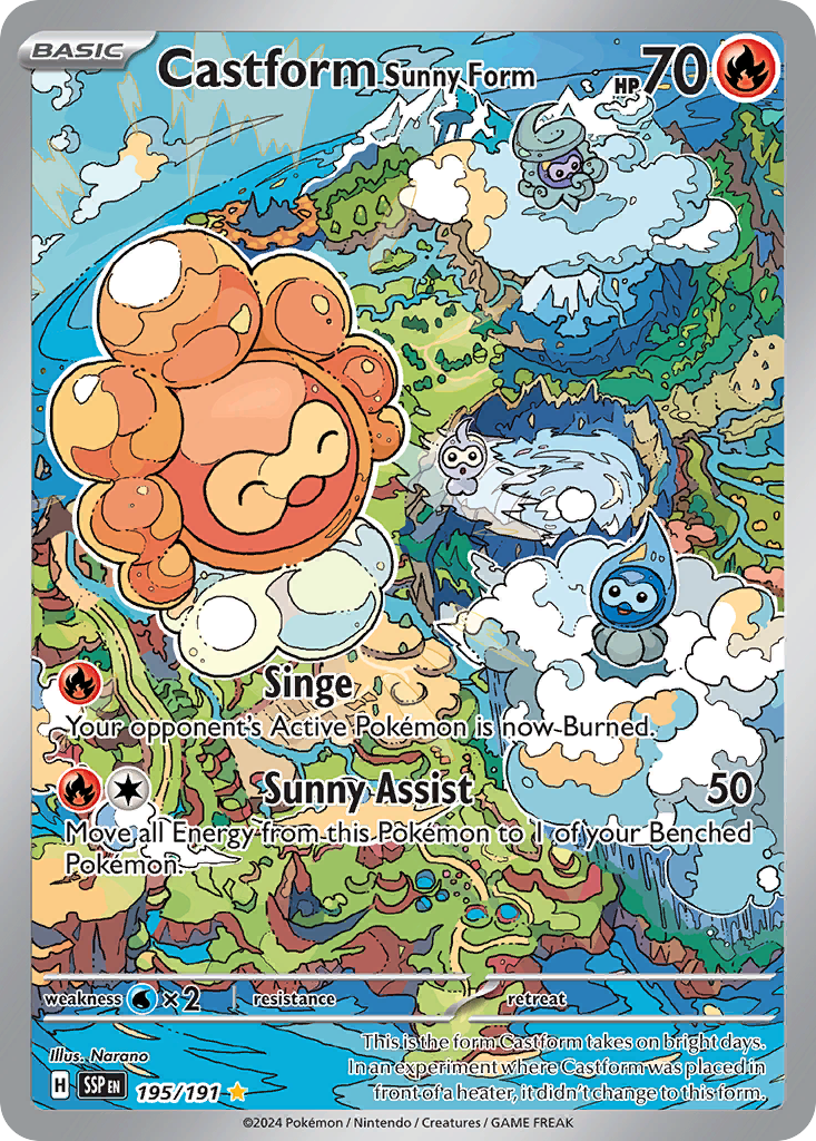 195/191 - Castform Sunny Form - [Illustration Rare]
