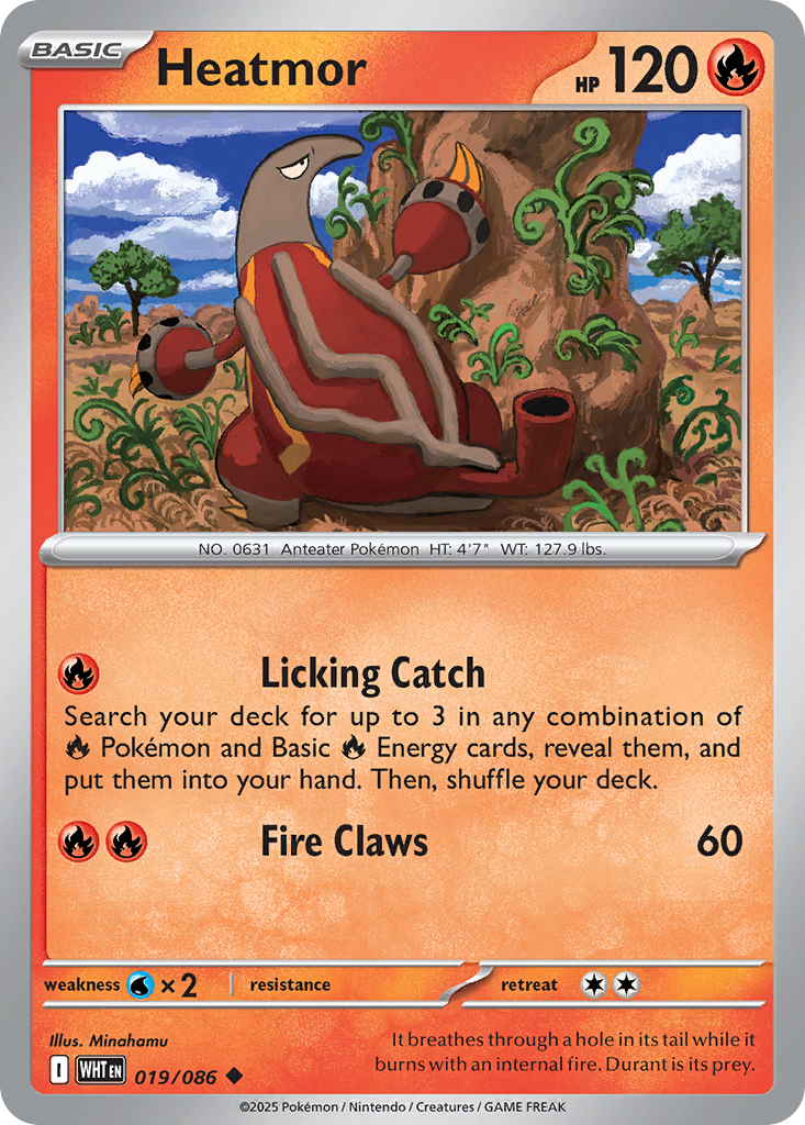 Losse Pokemonkaart 019/086 - Heatmor - White Flare - [Uncommon] - Reverse Holo