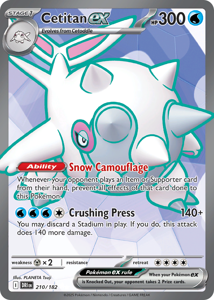 Losse Pokemonkaart 210/182 - Cetitan ex - Destined Rivals - [Ultra Rare]