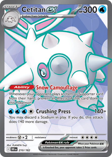 Losse Pokemonkaart 210/182 - Cetitan ex - Destined Rivals - [Ultra Rare]