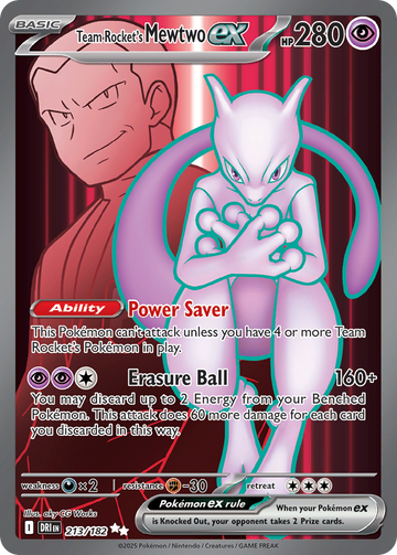 Losse Pokemonkaart 213/182 - Team Rocket's Mewtwo ex - Destined Rivals - [Ultra Rare]