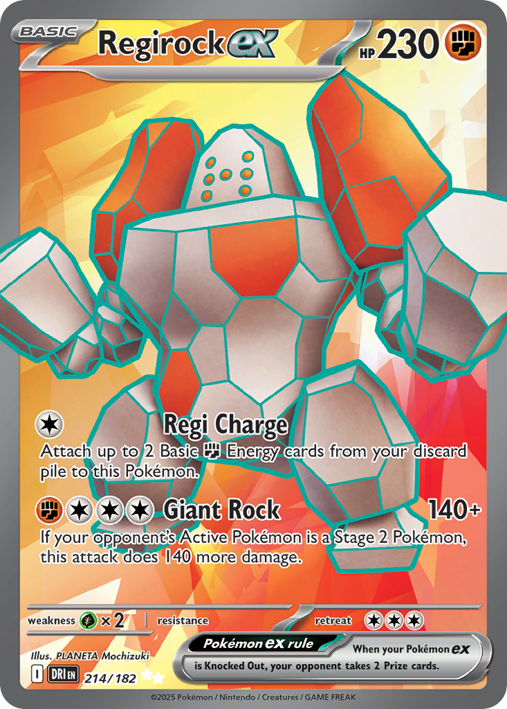 Losse Pokemonkaart 214/182 - Regirock ex - Destined Rivals - [Ultra Rare]