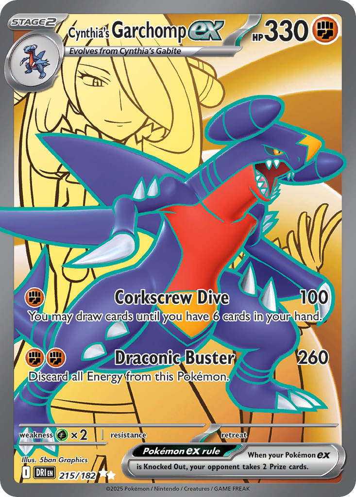 Losse Pokemonkaart 215/182 - Cynthia's Garchomp ex - Destined Rivals - [Ultra Rare]