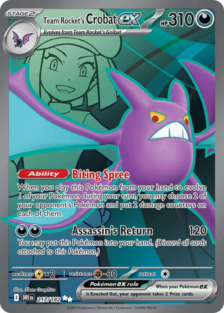 Losse Pokemonkaart 217/182 - Team Rocket's Crobat ex - Destined Rivals - [Ultra Rare]