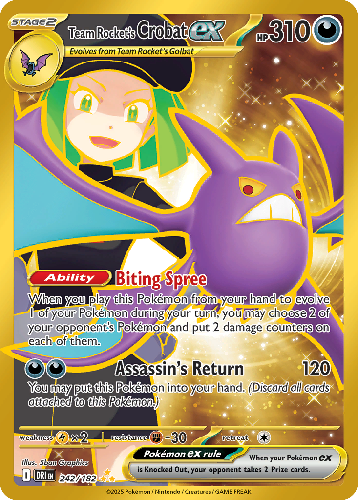 Losse Pokemonkaart 242/182 - Team Rocket's Crobat ex - Destined Rivals - [Hyper Rare]