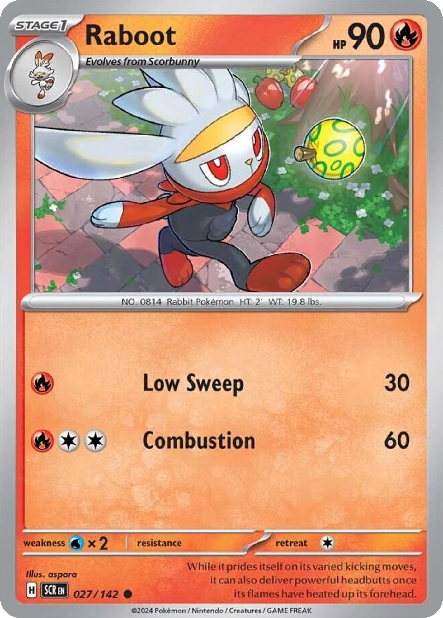 Losse Pokemonkaart 027/142 - Raboot - Stellar Crown - [Common] - Reverse Holo