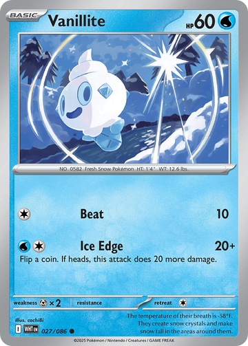 027/086 - Vanillite - [Common] - Reverse Holo