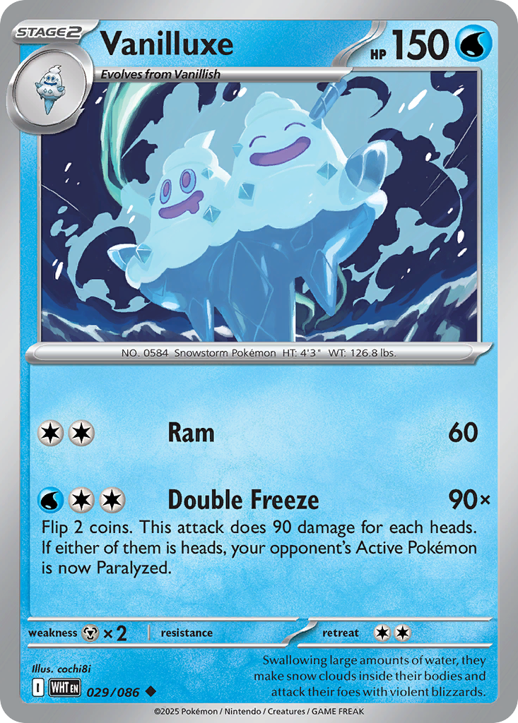 Losse Pokemonkaart 029/086 - Vanilluxe - White Flare - [Uncommon]