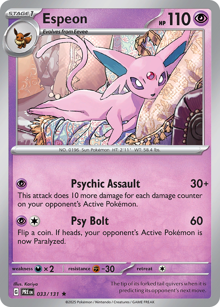 Losse Pokemonkaart 033/131 - Espeon - Prismatic Evolutions - [Rare]