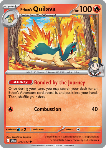 Losse Pokemonkaart 033/182 - Ethan's Quilava - Destined Rivals - [Common] - Reverse Holo