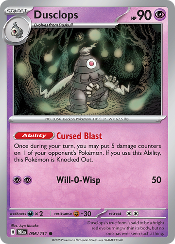 036/131 - Dusclops - [Common] - Poké Ball Holo
