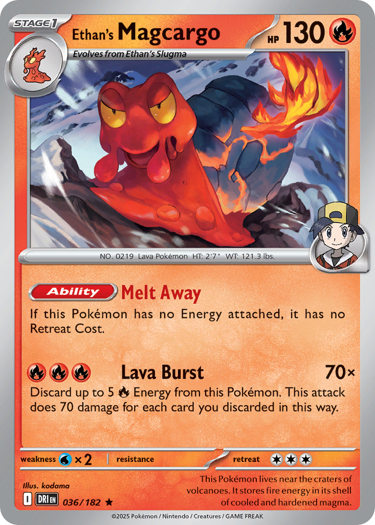 Losse Pokemonkaart 036/182 - Ethan's Magcargo - Destined Rivals - [Rare]