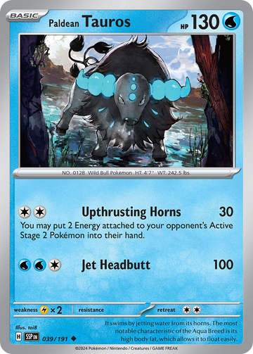 039/191 - Paldean Tauros - [Uncommon] - Reverse Holo