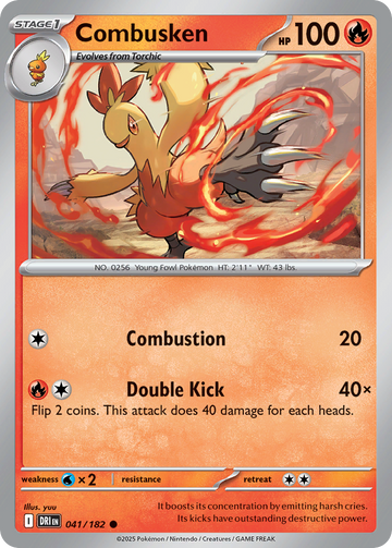 Losse Pokemonkaart 041/182 - Combusken - Destined Rivals - [Common] - Reverse Holo