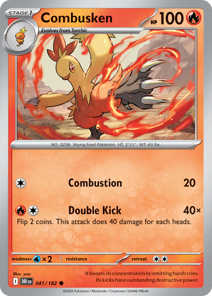 Losse Pokemonkaart 041/182 - Combusken - Destined Rivals - [Common]