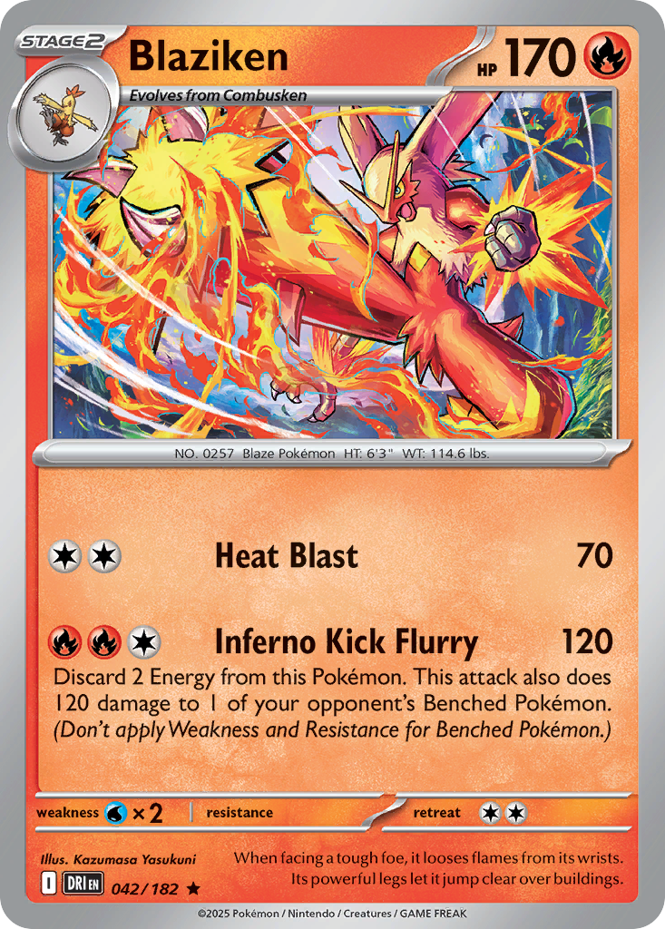 Losse Pokemonkaart 042/182 - Blaziken - Destined Rivals - [Rare]