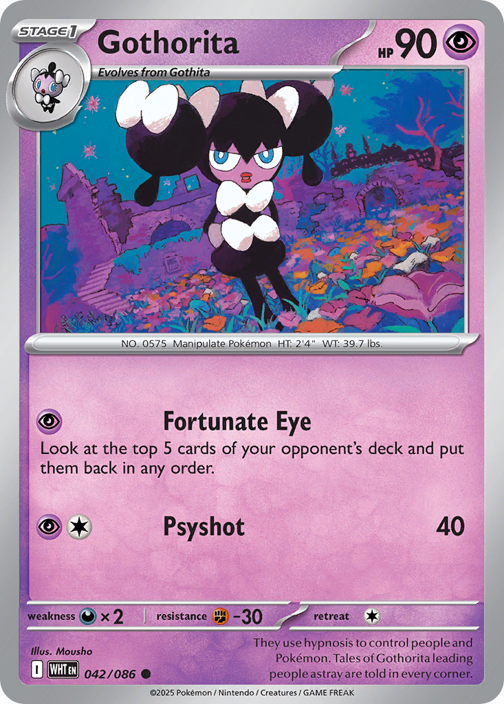 Losse Pokemonkaart 042/086 - Gothorita - White Flare - [Common] - Reverse Holo
