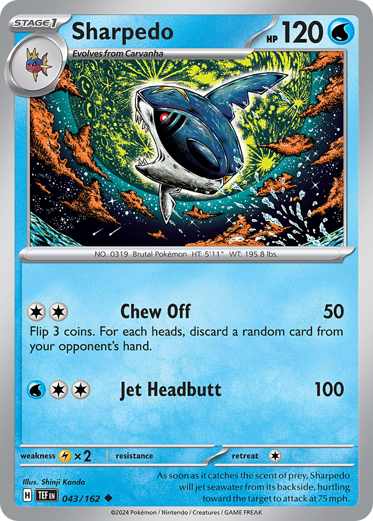 043/162 - Sharpedo - [Uncommon] - Reverse Holo