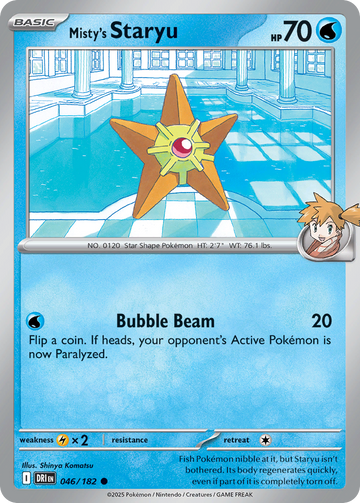 Losse Pokemonkaart 046/182 - Misty's Staryu - Destined Rivals - [Common] - Reverse Holo
