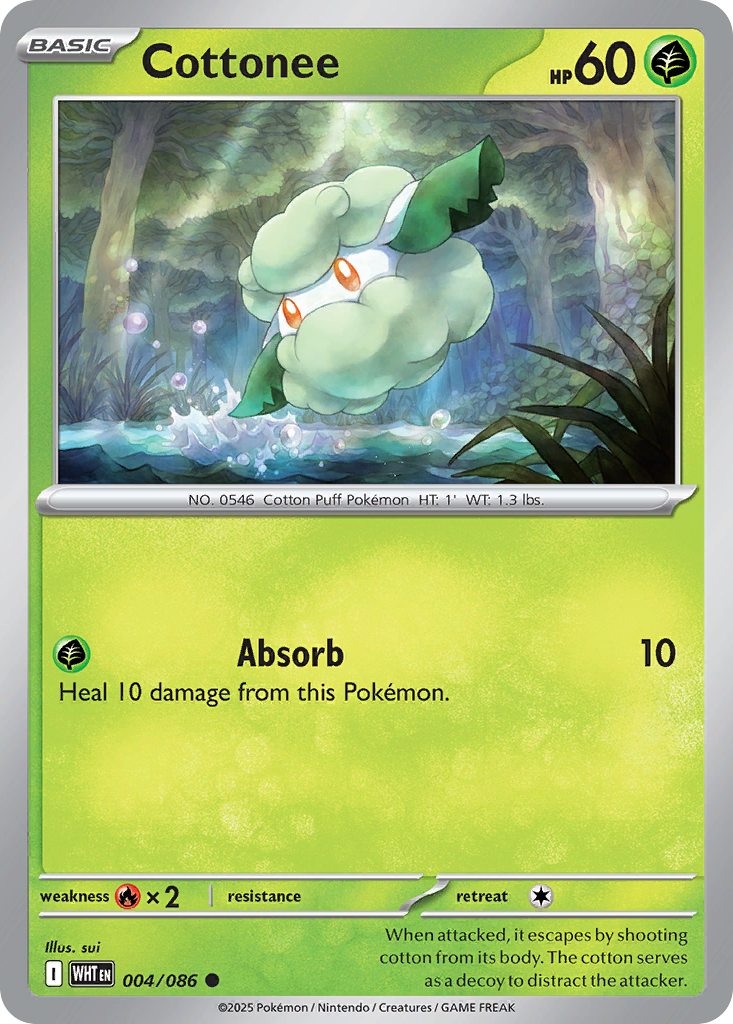 Losse Pokemonkaart 004/086 - Cottonee - White Flare - [Common]