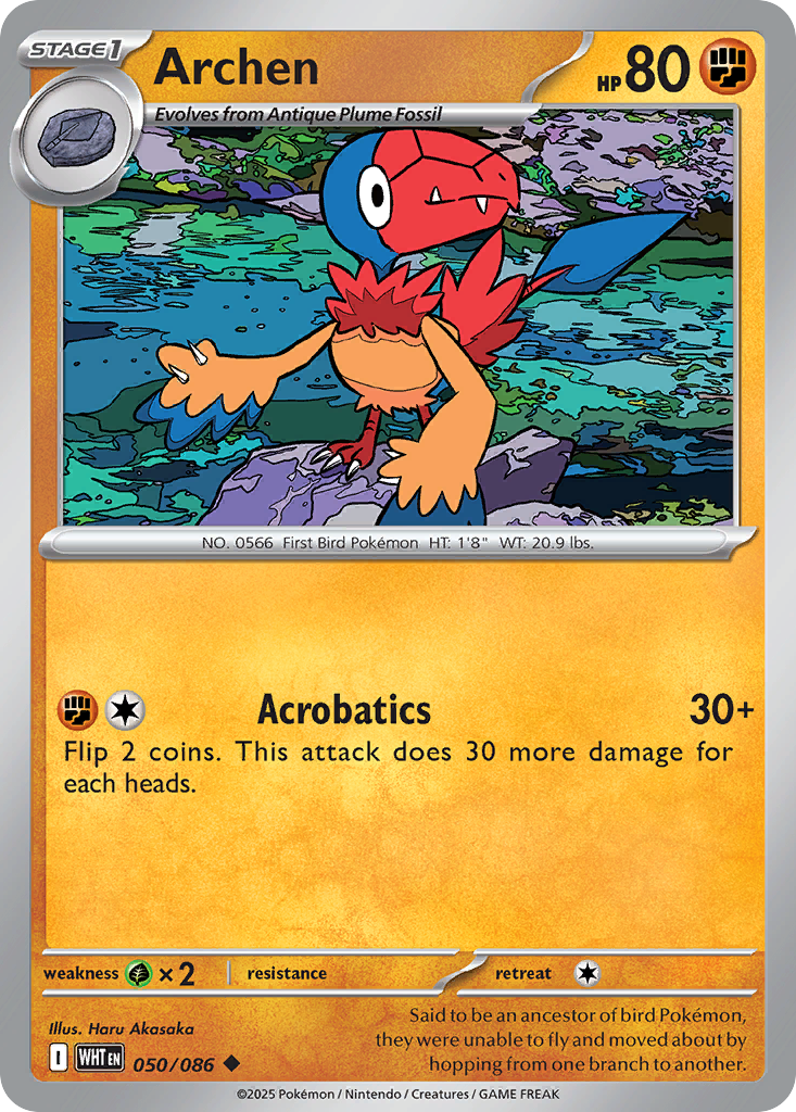 Losse Pokemonkaart 050/086 - Archen - White Flare - [Uncommon]