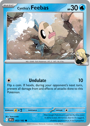 Losse Pokemonkaart 052/182 - Cynthia's Feebas - Destined Rivals - [Common]