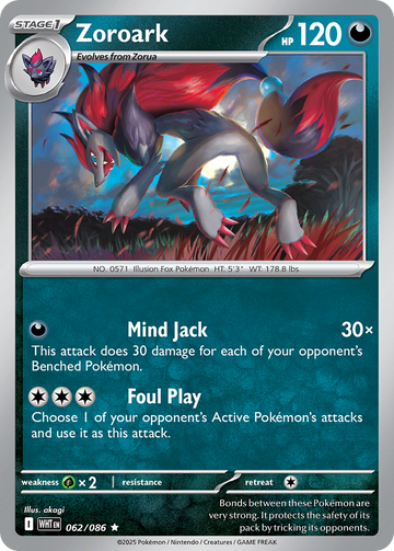 062/086 - Zoroark - [Rare] - Reverse Holo