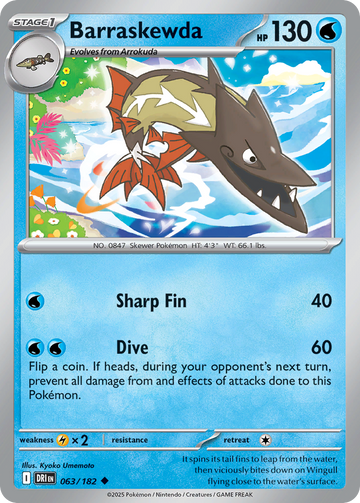 063/182 - Barraskewda - [Uncommon] - Reverse Holo