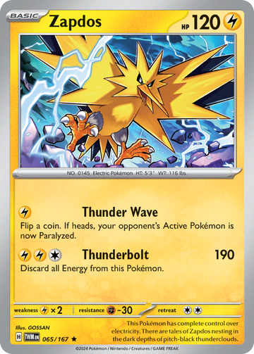 065/167 - Zapdos - [Rare] - Reverse Holo