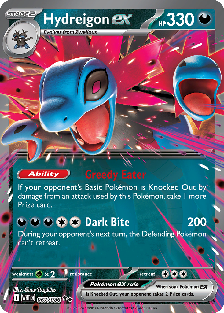 Losse Pokemonkaart 067/086 - Hydreigon ex - White Flare - [Double Rare]
