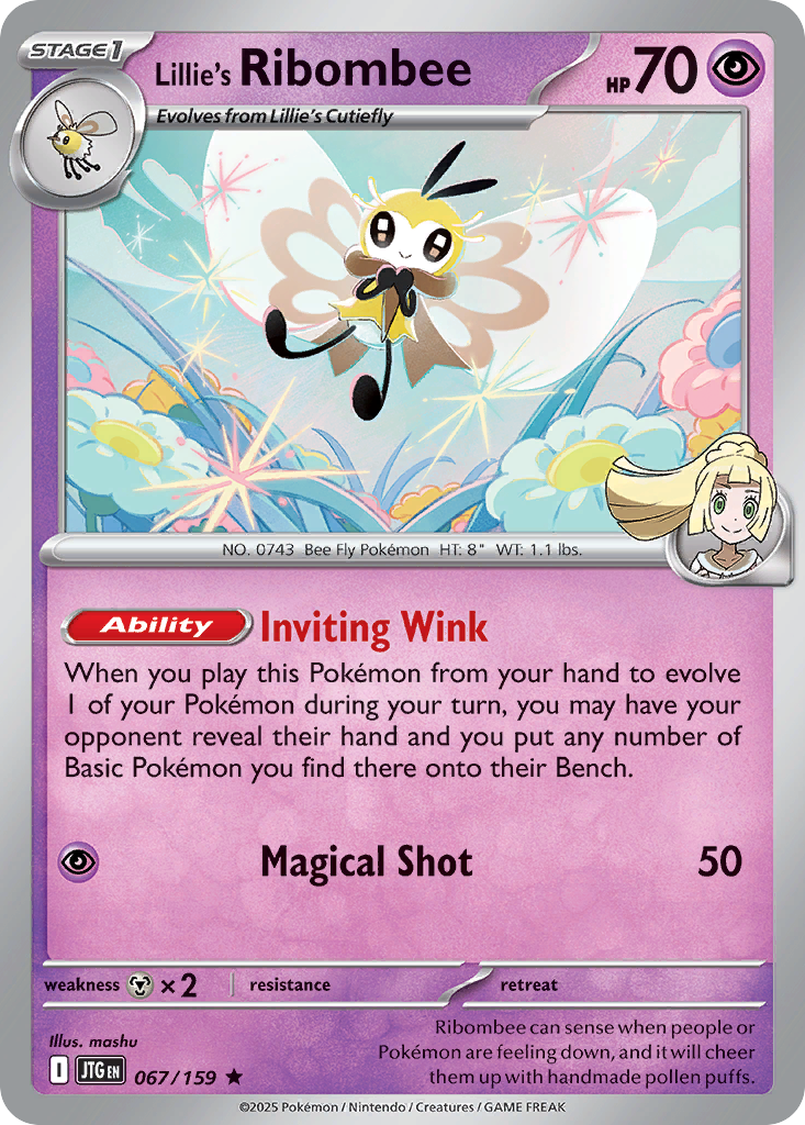 067/159 - Lillie's Ribombee - [Rare] - Reverse Holo