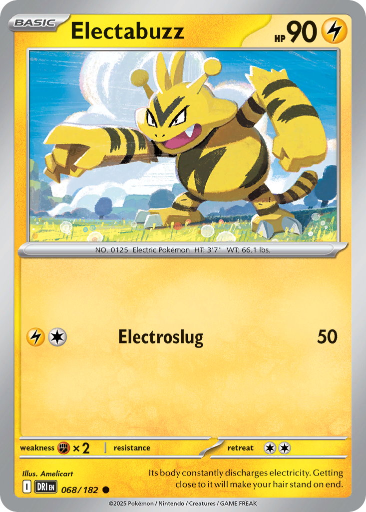Losse Pokemonkaart 068/182 - Electabuzz - Destined Rivals - [Common] - Reverse Holo